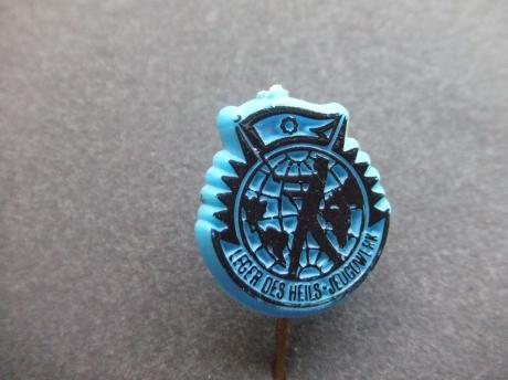 Leger des Heils jeugdwerk vlaggendrager blauw